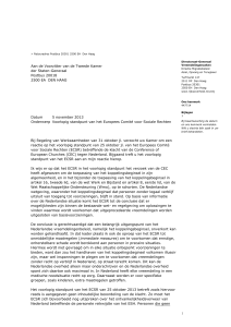 Brief Teeven 5-11-2013 over voorlopig standpunt Europees Comite