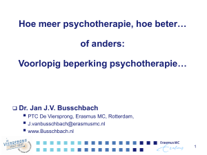 Hoe meer psychotherapie, hoe beter…