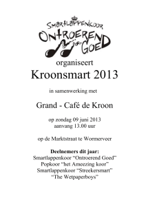 Café de Kroon organiseert