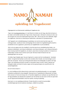 Opbouw lesstof Namonamah 4 jarige opleiding tot Yogadocent