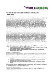 Checklist voor leermiddelen financiële educatie - Downloads