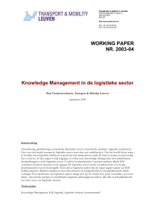 Knowlegde Management in de logistieke sector