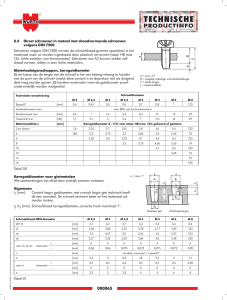 Tabel 50 8.4 Direct schroeven in metaal met draadvormende