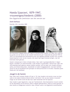 Hoeda Sjaarawi, 1879-1947, vrouwengeschiedenis
