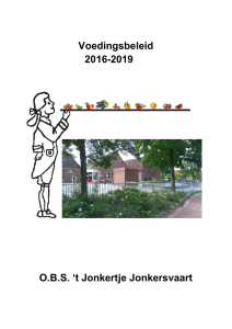 Voedingsbeleid 2016-2019 O.B.S. `t Jonkertje Jonkersvaart