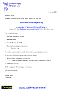 Algemene Ledenvergadering - Sportvereniging DIO Etten-Leur