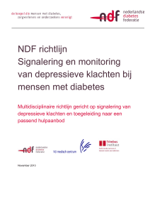 NDF richtlijn Signalering en monitoring van depressieve klachten bij