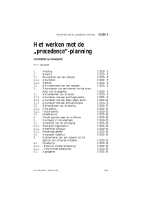 Het werken met de „precedence”-planning