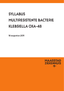 SyllabuS multireSiStente bacterie KlebSiella Oxa-48