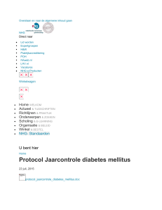 Protocol Jaarcontrole diabetes mellitus