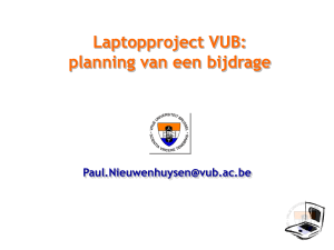 Laptopproject VUB: planning van een bijdrage
