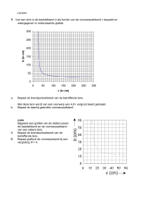 Lenzen 1 Van een lens is de beeldafstand b als