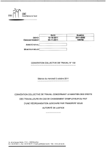 CONVENTION COLLECTIVE DE TRAVAIL N° 102 Séance du