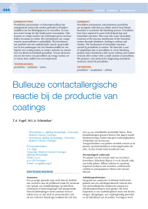 Bulleuze contactallergische reactie bij de productie van coatings