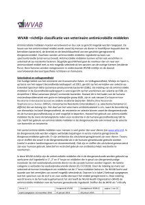 WVAB –richtlijn classificatie van veterinaire antimicrobiële middelen