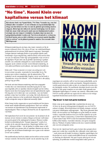 “No time”. Naomi Klein over kapitalisme versus het