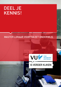 deel je Kennis! - Master`s programme`s Vrije Universiteit Amsterdam