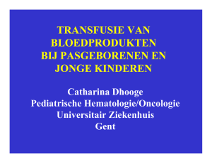 Catharina Dhooge Pediatrische Hematologie/Oncologie Universitair