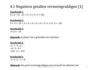 4.1 Negatieve getallen vermenigvuldigen [1] - Willem