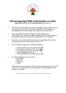 Uitvoeringsregel DNA onderzoeken en tests.