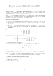 Examen Lineaire Algebra 26 januari 2017