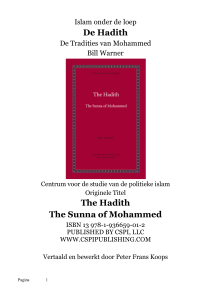 De Hadith The Hadith The Sunna of Mohammed