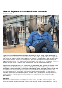 Waarom de jeansbranche in kennis moet investeren