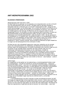 Voorstel AWT-werkprogramma 2002