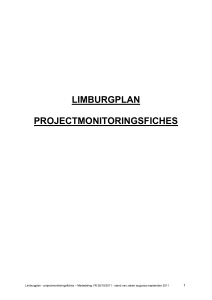 Limburgplan – projectmonitoringsfiche