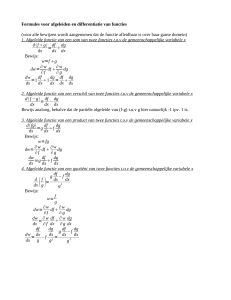 Formules voor afgeleiden en differentiatie van functies