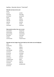 Spelling – Woorden thema 4 “Taal Actief” Woorden met iaal, ieel en