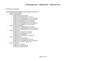 PTA biologie havo – Belgisch Park – cohort 15-16