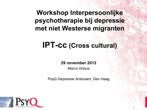 Workshop Interpersoonlijke psychotherapie bij