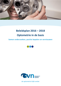 Beleidsplan 2016 – 2018 Optometrie in de basis