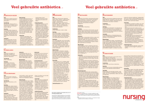 Veel gebruikte antibiotica 1/2 Veel gebruikte antibiotica 2/2
