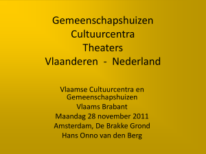 Gemeenschapshuizen Cultuurcentra Theaters Vlaanderen
