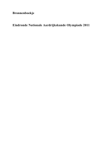 Bronnenboekje Eindronde Nationale Aardrijkskunde Olympiade 2011