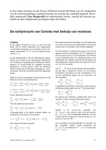 De schijnkracht van Coriolis met behulp van matrices