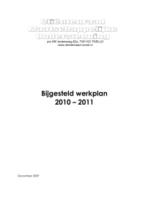 Bijgesteld werkplan 2010 – 2011