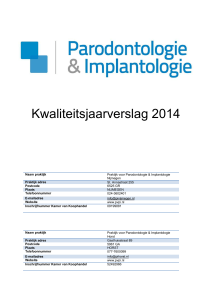 2. Kwaliteitsdoelstellingen 2014 - Praktijk voor Parodontologie en