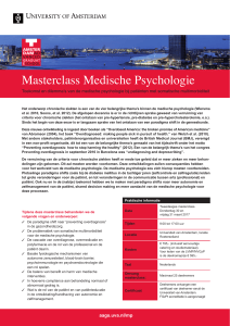 Masterclass Medische Psychologie