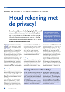 Houd rekening met de privacy! - Financieelgezondewerknemers.nl