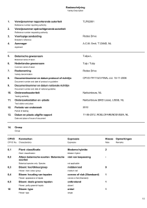 Rasbeschrijving 1. Verwijsnummer rapporterende