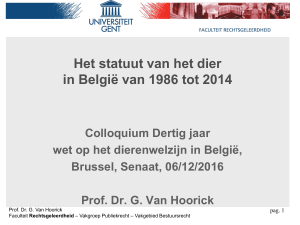 Het statuut van het dier in België van 1986 tot 2014