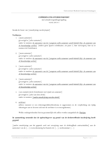 2013-1 Alg.vw Bijlage 1 Model coordinatieovereenkomst UMCG