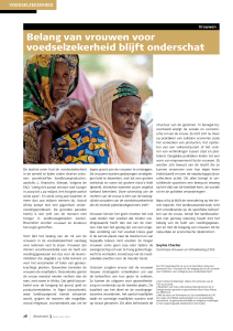 Belang van vrouwen voor voedselzekerheid blijft onderschat