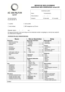 MEDISCHE BEELDVORMING AANVRAAG MRI