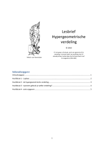 Lesbrief hypergeometrische verdeling