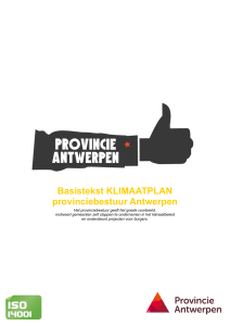 Basistekst KLIMAATPLAN Provinciebestuur Antwerpen