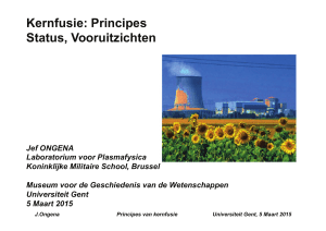 Kernfusie: Principes Status, Vooruitzichten